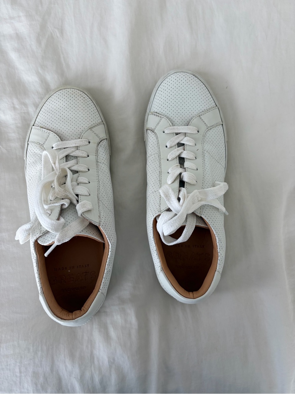 GREATS women’s white leather sneakers